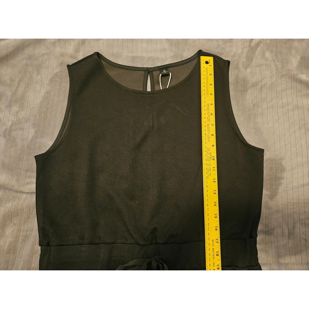 Anrabess Black Sleeveless Wide Leg Jumpsuit Drawstring Waist Pockets XL - Picture 4 of 12